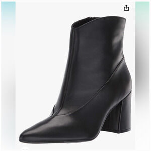 Naturalizer Hart Leather Boots 8 Black NWT Heel Ankle Booties Capsule Comfort